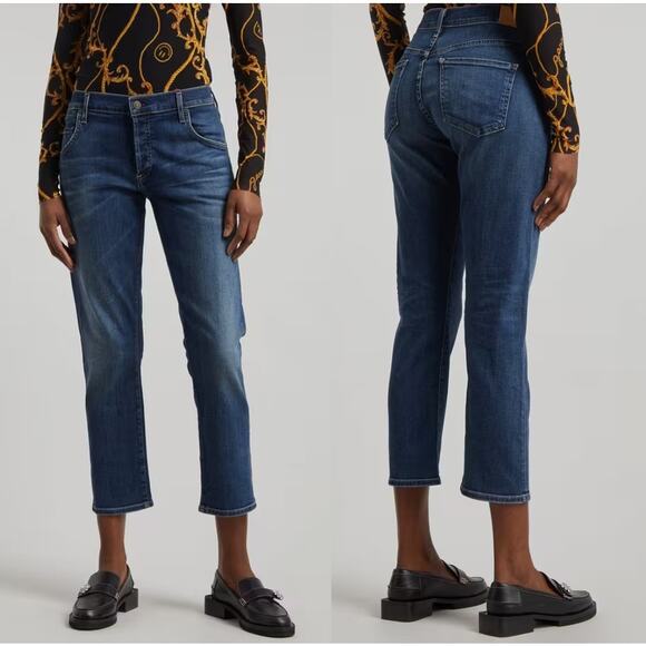 Citizens Of Humanity Emerson Slim Boyfriend Jeans Size 28 Blue Crop Stretch - Picture 1 of 14